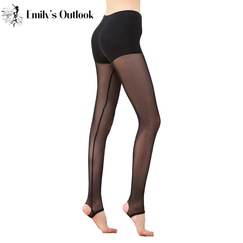 

Women's Sexy Mesh Leggings Safety Dance Pants Stretchy Skinny Sheer Mesh Insert Tights Black Cheap On Sale