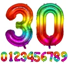 Гигантские 42-дюймовые шары из фольги в виде цифр радуги, большие свадебные украшения гелиевые шары с цифрами, товары для дня рождения, детского душа