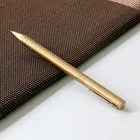 Металлическая латунная ручка, ручка для подписи, 0,5 мм, черные чернила, канцелярские принадлежности, 0,5 мм, черные гелевые чернила, шариковые ручки для офиса, подарок, Пользовательский логотип