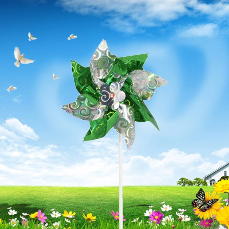 

9pcs Sequins Pinwheels Colorful Wind Spinners Garden Party Pinwheel Wind Spinner H3CC
