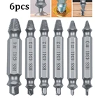 Инструмент для снятия поврежденных болтов и шпилек, 6 шт., двухсторонний винт сверло для извлечения