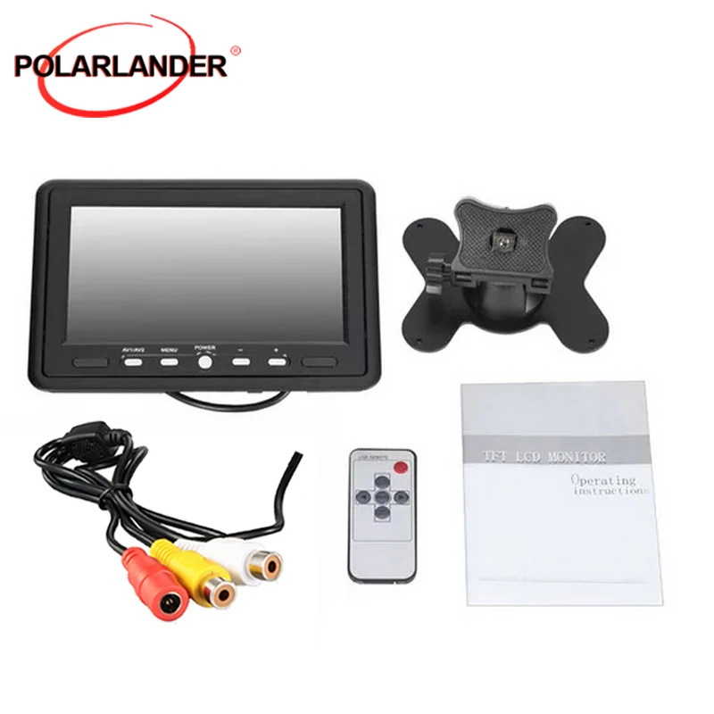 7 дюймовый цветной TFT ЖК монитор для автомобиля с 2 канальным видеоэкраном камеры