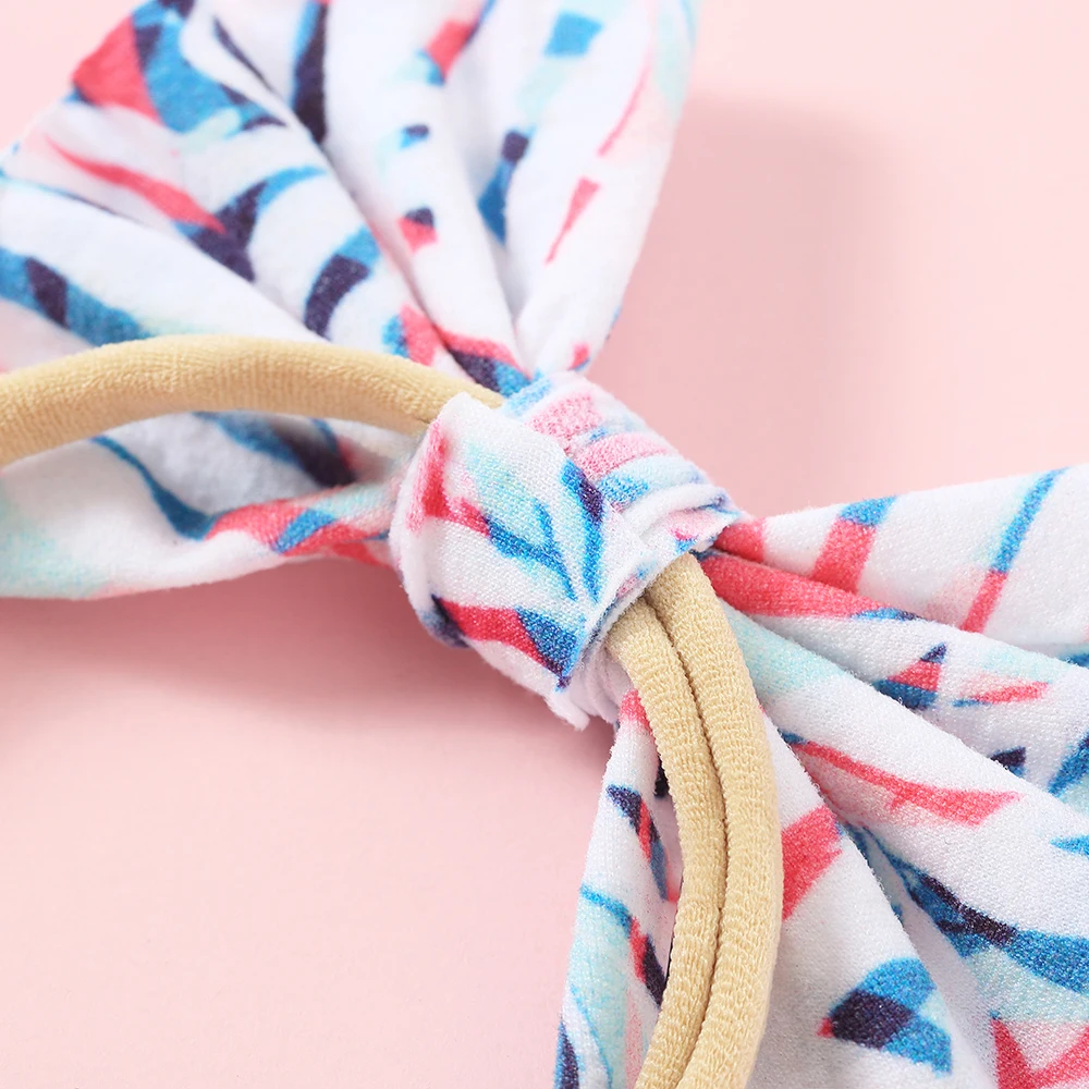 50 шт./лот фламинго/арбуз/клетка/цветочный принт бант из нейлона повязка на голову