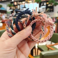 gift thick concise women girl hair ring high elastic hair tie rope hand woven