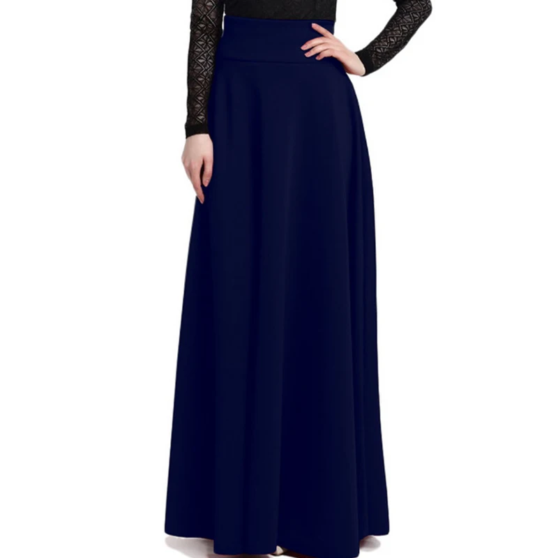 Однотонные повседневные юбки осенняя одежда Элегантная черная красная длинная