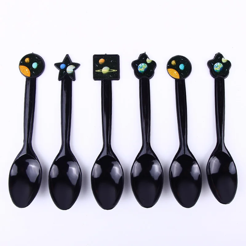 Meal spoon-6pcs Вечерние украшения для дня рождения товары для вечеринок космическая планета вечерние украшения для мероприятий вечерние украшения для детей - Цвет: Meal spoon-6pcs