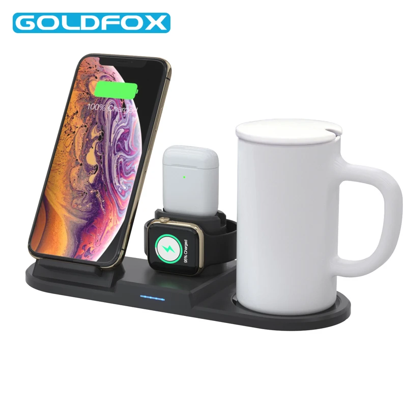Беспроводное зарядное устройство Qi 15 Вт для iPhone 11 Pro Max Apple Watch 4 3 2 1 AirPods Быстрое