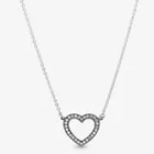 Ожерелье из стерлингового серебра s925, сверкающее ожерелье с открытым сердцем
