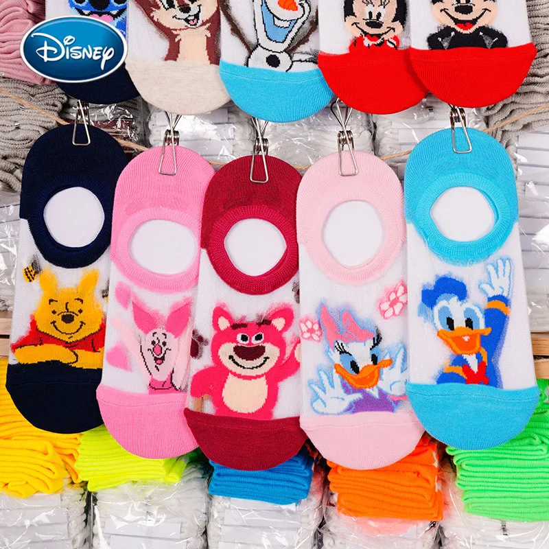 Disney женские футболки с принтом в виде летние тонкие носки башмачки модные