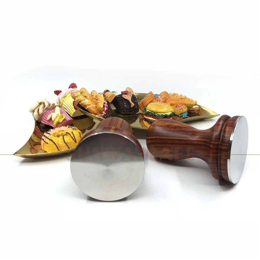 Молоток для кофе 58 мм с ручкой из красного сандалового дерева 304 нержавеющая