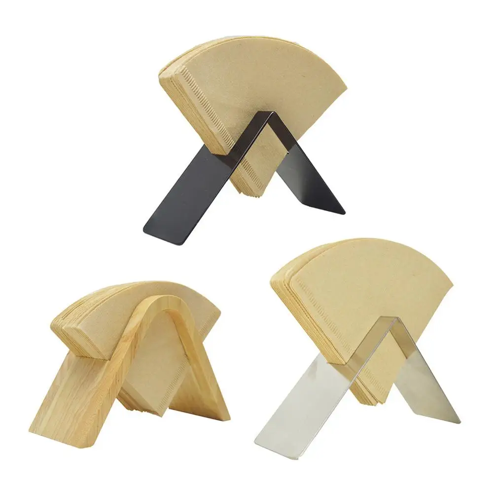 

Stainless Steel Coffee Filter Paper Holder Solid Bar Rack V60 Coffee Filter Paper Container Stand Dustproof For Home Office