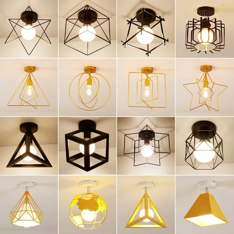 Винтажный потолочный светильник в стиле индастриал с утопленным креплением