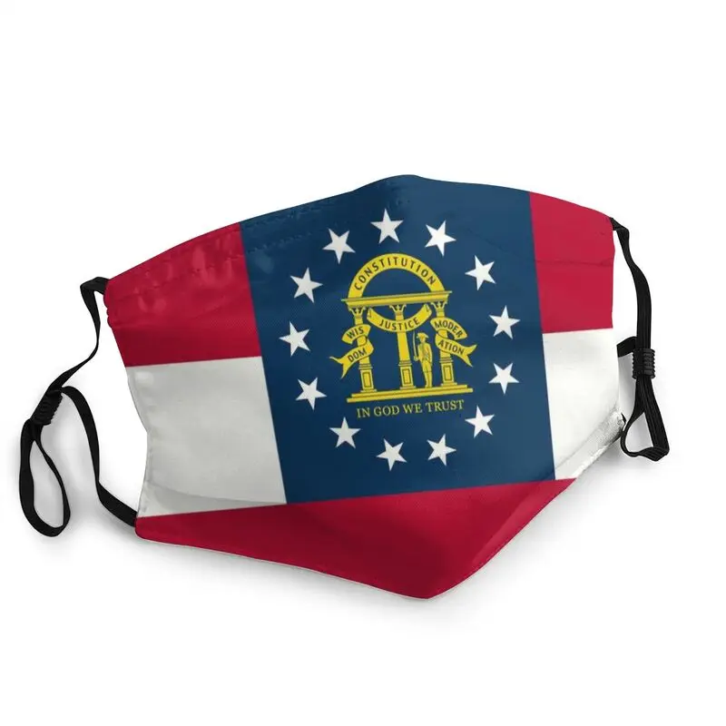 

Многоразовая маска для лица с флагом штата Джорджия для мужчин и женщин, грузинская патриотическая маска гордости, пылезащитный респиратор...