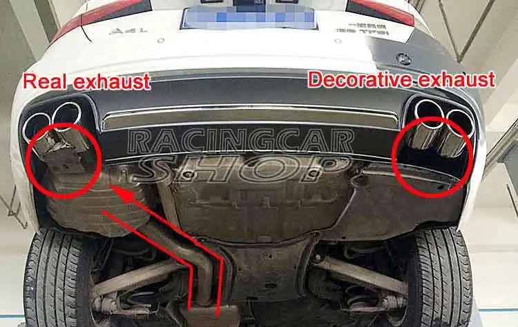 Quad глушитель наконечники Pip 1 пара для AUDI A4 B8 B9 Non-Sline 2009UP A074W
