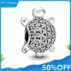 Женские серебряные металлические бусины, подвеска в виде черепахи для домашних животных, оригинальные шармы Pandora, серебряный браслет 925 пробы, подлинные подарки ко дню Святого Валентина
