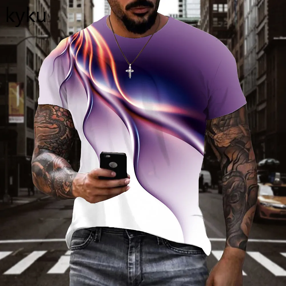 Футболка мужская с абстрактным принтом Повседневная рубашка в стиле Харадзюку