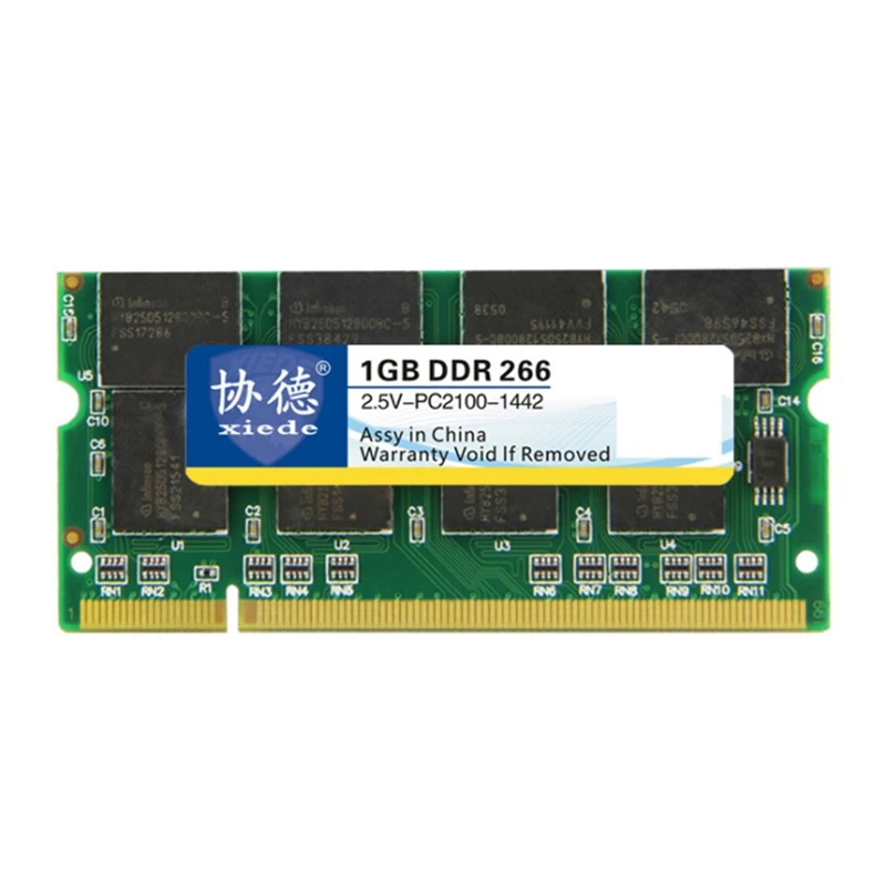 

Xiede Notebook Computer Memory Module Ddr 266 1GB Pc-2100 Ddr1 200Pin Dimm, 266Mhz X009