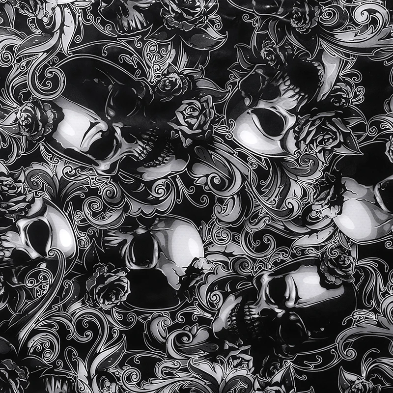 50*100 см Лазерная гидрографическая пленка с принтом черепа для украшения