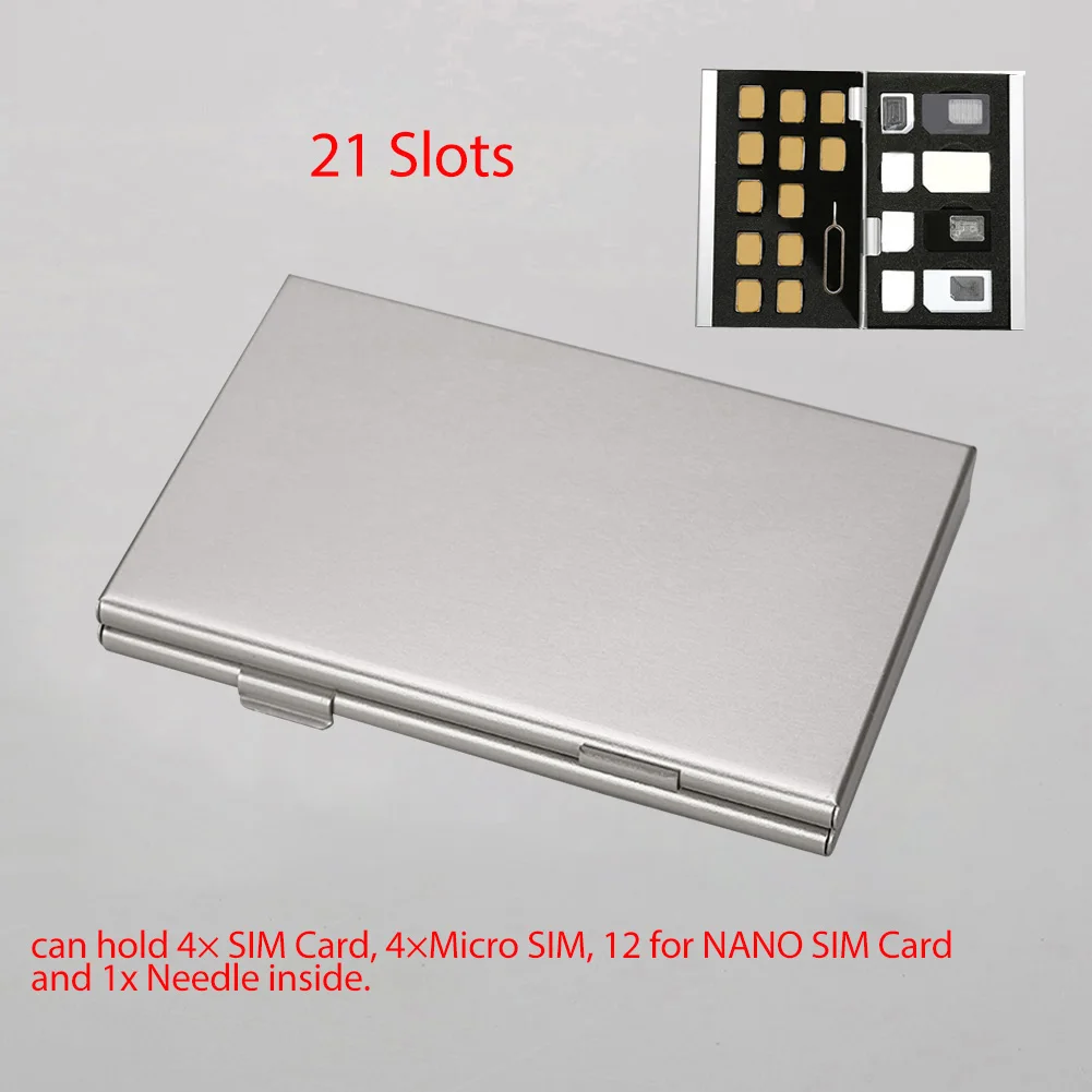 

Box Phone Card Accessories Memory Card Aluminium Alloy Needle Protector Storage Case Micro Sim Practical For IphoneXR Xs Max