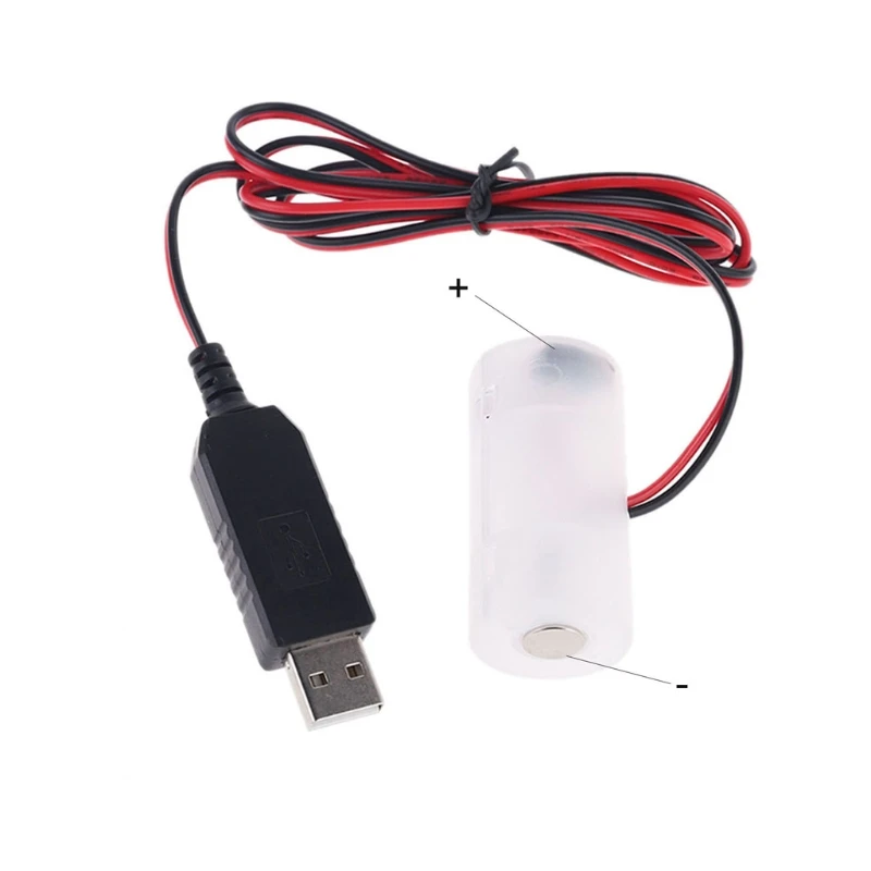 

US Plug USB Power Supply Adapter Replace 1-4pcs 1.5V LR14 C Battery Eliminator for Clocks Toys Lamps Electronic Devices