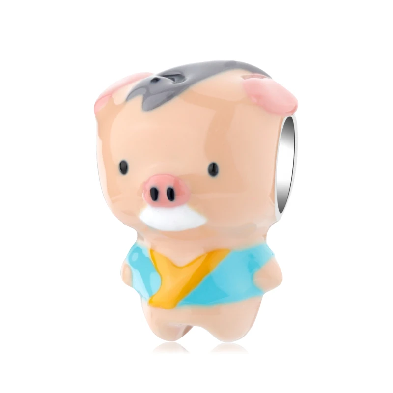 

Серебро 925 пробы, прекрасные бусины, Маленькая свинья, рыбалка, рыбалка, ручная работа, эмаль, подходит для оригинального Pandora серебряный бра...