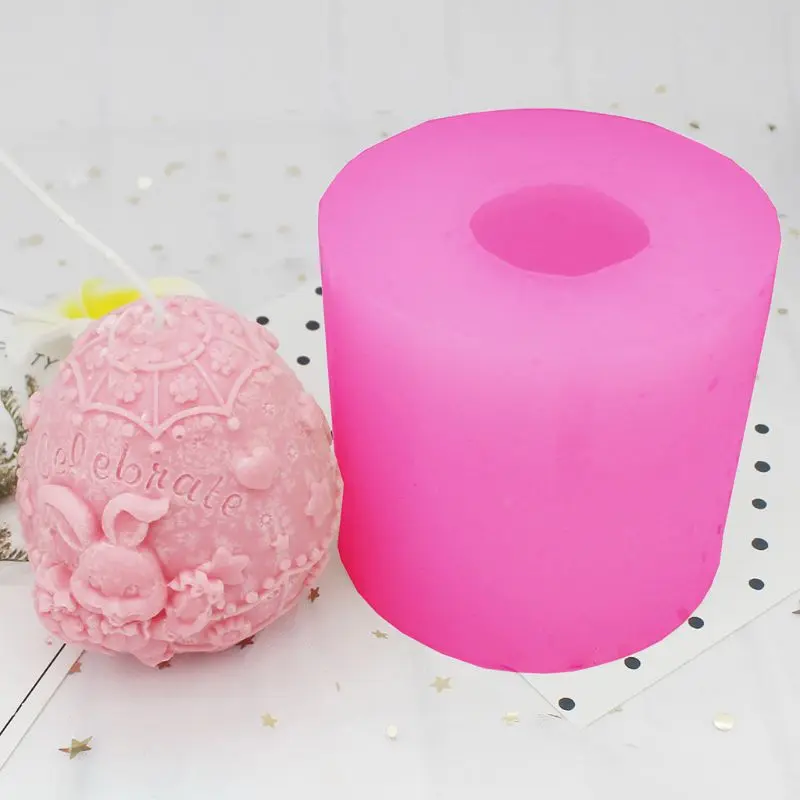 Пасхальное яйцо мультяшный Кролик силиконовая форма для мыла DIY Глиняная свеча
