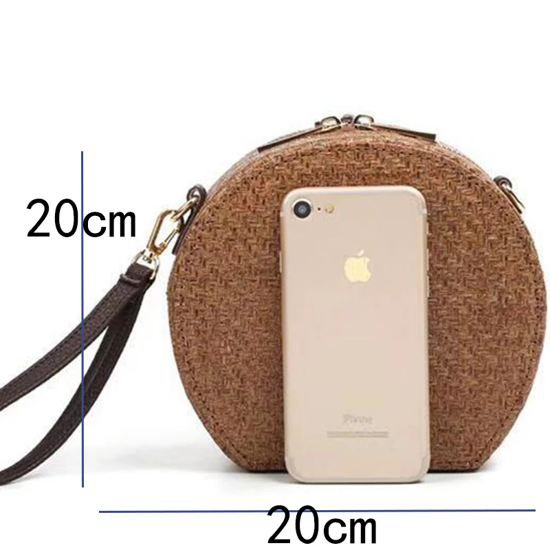 

Travel Woven Beach Bags for Women Fashion Straw Lipstick Shoulder Bags Small Handbags Round Rattan Circle Shoulder Crossbody Bag