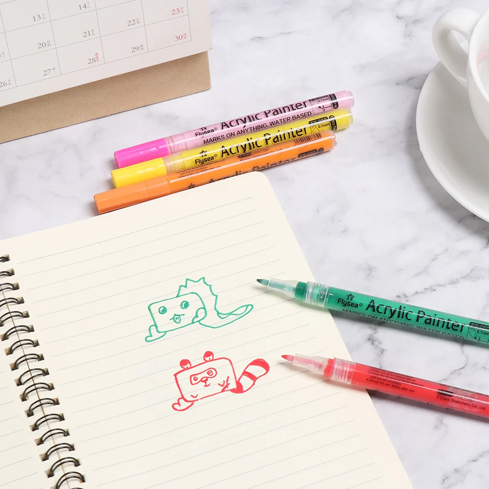 12 Цветов Перманентный акриловый Краски Маркер для белой доски Керамика стекло Rock