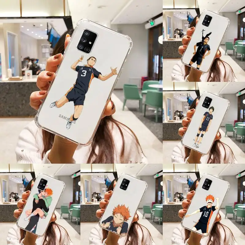 

Anime volleyball boy cut Phone Case Transparent For Samsung S 10 9 20 11 7 8 21 6 P Edge PLUS ULTRA 4G 5G