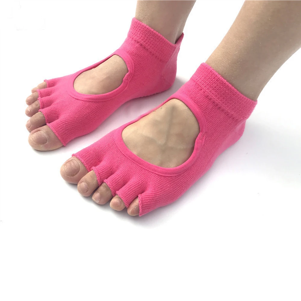 

1Pair Foot Brace Women Non Slip Yoga Half Toe Socks Ladies Massage Sport Socks Half-fingers Cotton Warm Exercise Running