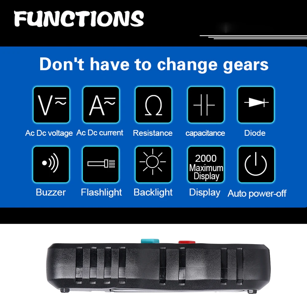 ET8133 Профессиональный автоматический цифровой мультиметр 2000 отсчетов Вольтметр