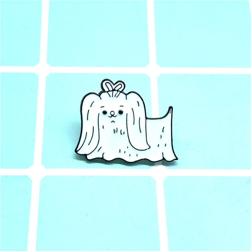 Значки с героями мультфильмов милые белые Броши для женщин булавки собак