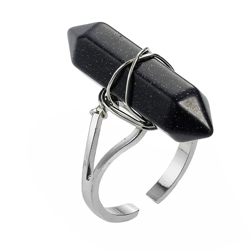 Кольцо женское из синтетического хрусталя с шестигранной проволокой 2020 |