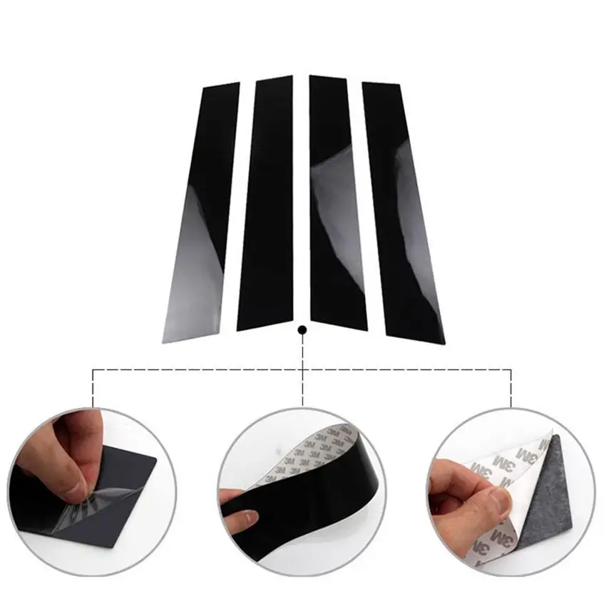 

Car Window Center Pillar Sticker Trim External Decoration Film Car Accessories Fit for A4L/A6L/Q3/Q5/Q7/Q8