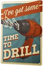 

Tin Sign Decor Plaques Retro Drilling Machine