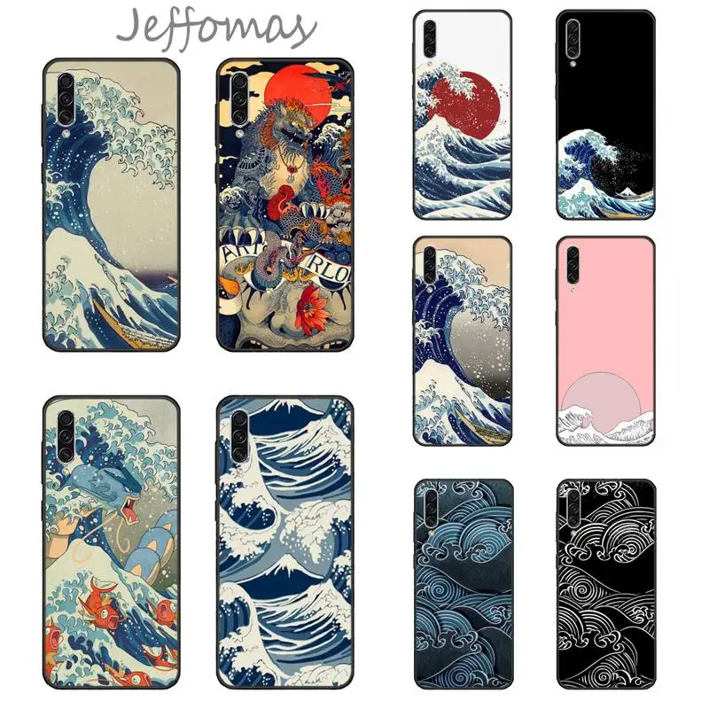 Чехол с мультяшными волнами Искусство Японский мягкий чехол для телефона