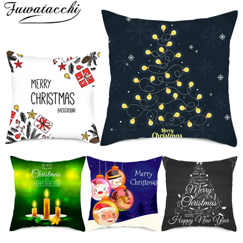 Чехол для подушки Fuwatacchi Merry Christmas Gift носки рождественской елки декоративная