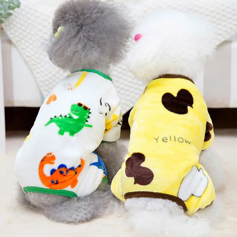 

Animal Pattern Dog Clothes Dog Pajamas Winter Soft Warm Fleece Jumpsuit Coat For Small Dogs Yorkie Terrier Cute Romper Overalls