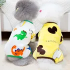 Одежда для собак с изображением животных, пижама для собаки, зимний мягкий теплый флисовый комбинезон, пальто для маленькой модели, милый комбинезон, комбинезон