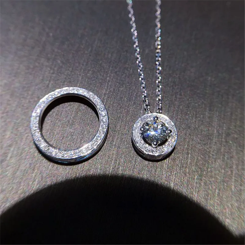

2 in 1 Lab Diamond Pendant Real 925 Sterling Silver Charm Party Wedding Pendants Necklace For Women Bridal moissanite Jewelry