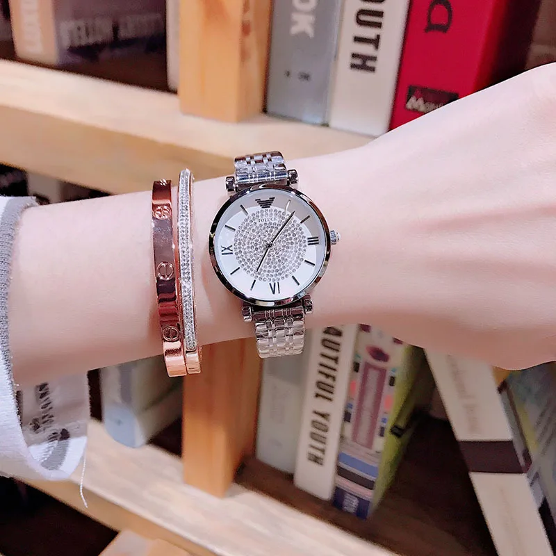 Часы наручные женские кварцевые аналоговые модные роскошные повседневные со