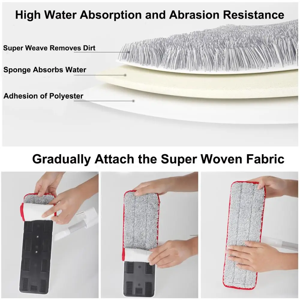 Eyliden швабра с распылителем 4 шт. многоразовых насадок из микрофибры 360 градусов