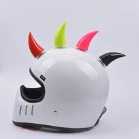 2020 tioodre colorful motorcycle helmet devil horn motocross full face off road helmet decoration car accessories durable cool