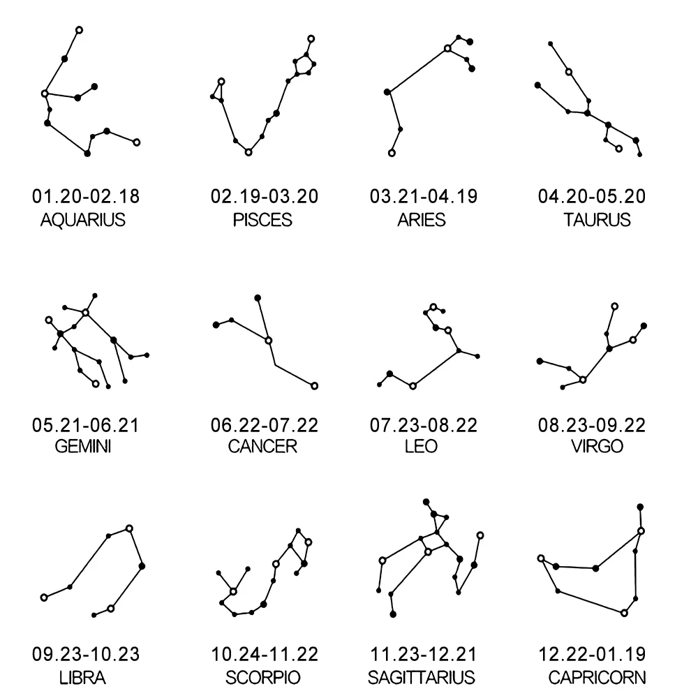 Нержавеющая сталь Skyrim Зодиак ожерелье для женщин девушек двенадцать созвездий