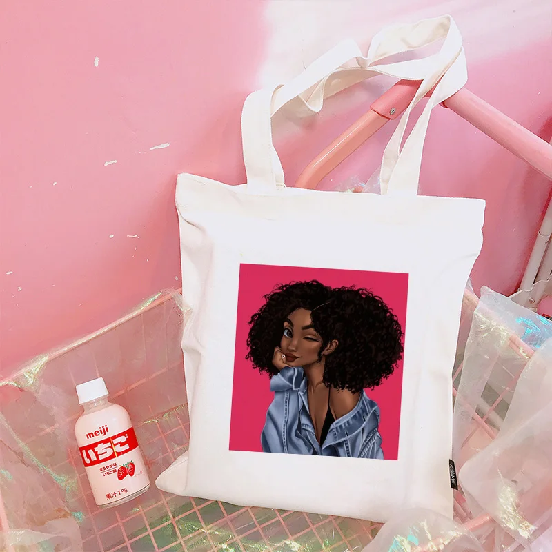 

Hip Hop Cool Melanin Black Girl Print Shoulder Canvas Bags Sexy Street Crossbody Harajuku Handbag New Top Women Bag Purse