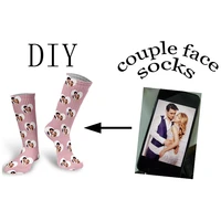 customized lovers printed socks women men personalized long socks for adult diy design pet face socks christmas gifts