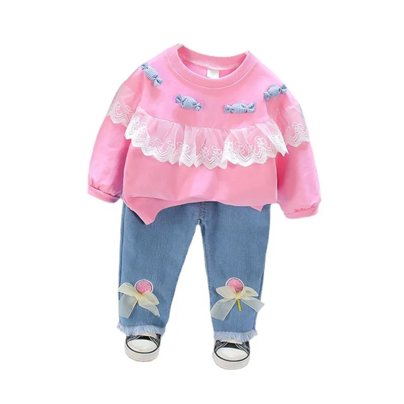 

New Spring Autumn Baby Girls Clothes Suit Children Fashion Cute T-Shirt Pants 2Pcs/Set Toddler Casual Clothing Kids Tracksuits