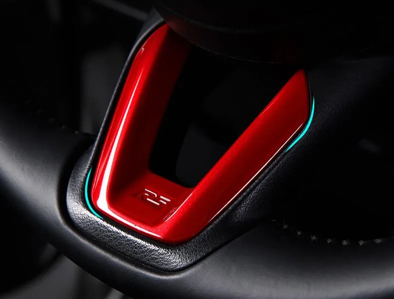 Красный Аксессуары для салона автомобиля, авто Руль отделка Литье для Mazda 3, Стайлинг автомобиля - Название цвета: Красный