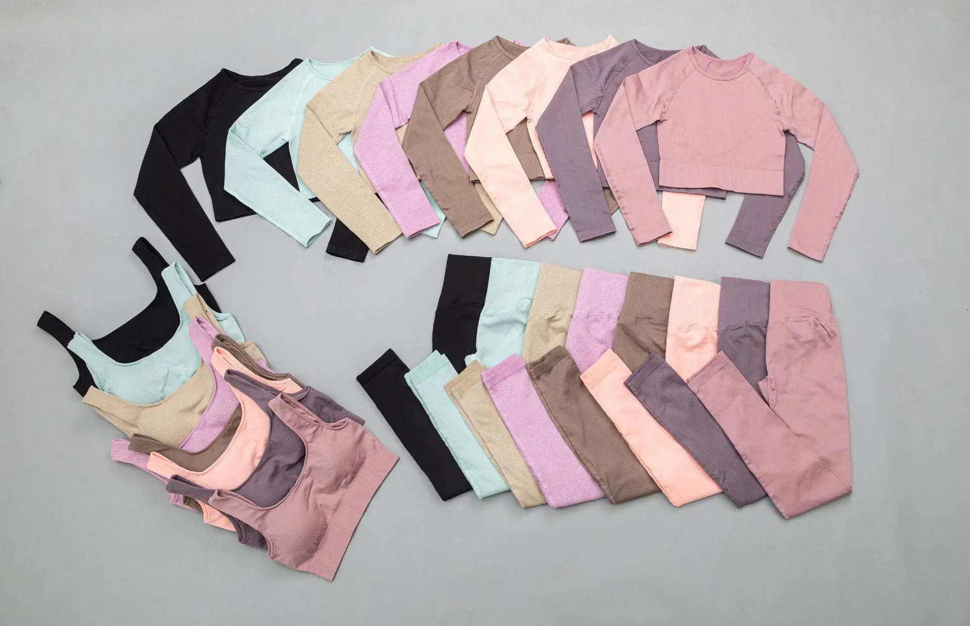 

2 Pcs Set Seamless Women Yoga Set Long Sleeve Crop Top High Waist Leggings Running Workout Gym Clothes Fitness Sports Tracksuit