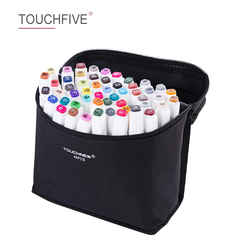 Маркеры Touchfive 30/40/60/80/168 цветов с двумя наконечниками масляные спиртовые скетч